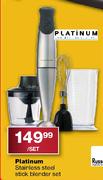 Platinum Stainless Steel Stick Blender Set