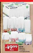 Coral Hi-Ball / Whisky Glasses-6 Pack 
