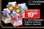 Parmalat YogoFun Drinking Yoghurt Assorted-4 x 350ml