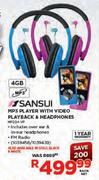Sansui 4GB MP3 Player With Video Playback & Headphones (MP204-VP)