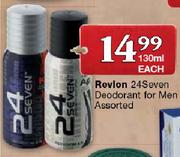 Revlon 24 Seven Deodorant for Men-130ml Each