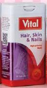 Vital Vitamins & Supplements Hair, Skin & Nails-30's