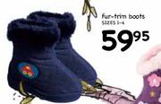 Fur-Trim Boots (Sizes 1-4)
