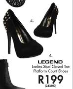 Legend Ladies stud Closed Toe Platform Court Shoes