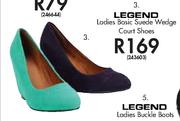 Legend Ladies Basic Suede Wedge Court Shoes