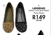 Legend Ladies Cone Stud Albert Pump Shoes