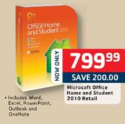 Microsoft Office Home And Student 2010 Retail