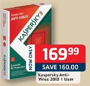 Kaspersky Anti-Virus 2013 1 User