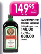 Jagermeister Herbal Liqueur-6 x 750ml