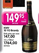 KWV 10 To Brandy-12 x 750ml