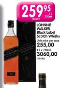 Johnnie Walker Black LAbel Scotch Whisky-12 x 750ml