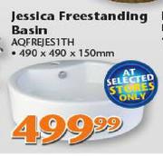 Jessica Freestanding Basin (AQFREJES1TH)-490 x 490 x 150mm