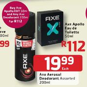 Axe Aerosol Deodorant Assorted-200ml Each