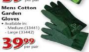Efekto Mens Cotton Garden Gloves - Per Pair