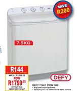 Defy 7.5Kg Twin Tub-Each
