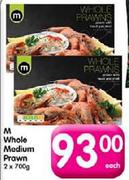 M Whole Medium Prawn- 2 x 700g Each