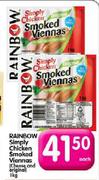 Rainbow Simply Chicken Smoked Viennas (Cheese & Original) - 1kg Each