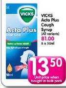 Vicks Acta Plus Cough Syrup-50ml Each