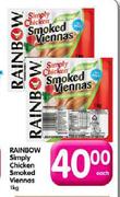 Rainbow Simply Chicken Smoked Viennas-1Kg Each