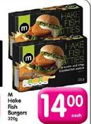 M Hake Fish Burgers-320gm Each