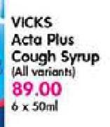 Vicks Acta Plus Cough Syrup-6 x 50ml Pack
