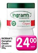 Ingram's Camphor Cream-500g Each
