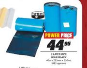 3 Layer DPC Blue/Black-40mx225mmx250mic