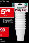 House Brand Disposable Party Cups-10's