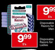House Brand Disposable Razors For Ladies-5's