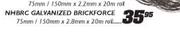 NHBRC Galvanized Brickforce-75mm/150mmx2.8mmx20m 