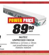 Nutec Unpressed Fascia-3600mm 225mm x 10mm Each