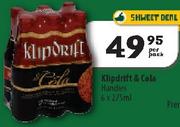 Klipdrift & Cola Handies-6x275Ml Per Pack
