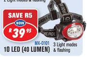 10 LED (40 Lumen) With 3 Light Modes & Flashing