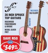 First Act 36 Inch Spruce Top Guitars (MG318133)/Old Glory (MG319033)-Each