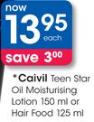 Caivil Teen Star Oil Moisturising Lotion 150ml Or Hair Food 125ml-Each