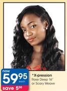 X-Pression Rose Deep 16" Or Scary Weave-Each