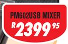 6 Channel Stereo Table Top Powered Mixer PM602USB