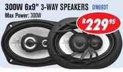 Dixon Car Speakers  300W 6x9" 3-Way Speakers Max Power 300W DN693T