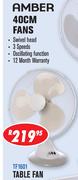 Amber 40CM Table Fan TF1601