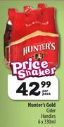 Hunter's Gold Cider Handies-6 x 330ml Per Pack