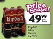 Klipdrift & Cola Handles-6x275ml