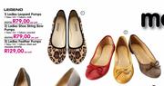 Legend Ladies Shoe String Bow Pumps