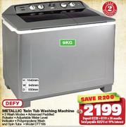 Defy 9kg Metallic Twin Tub Washing Machine DTT165