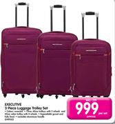 Executive 3 Piece Luggage Trolley Set