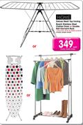 Home Deluxe Mesh Top Ironing Board, Stainless Steel Clothes Dryer Or Double Rail Garment Rack-Each