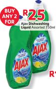 Ajax Dishwashing Liquid Assorted-2x750ML