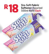 Sta-Soft Fabric Softener Refill-500ml Each