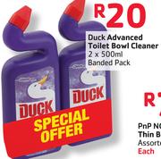Duck Advanced Toilet Bowl Cleaner Banded Pack-2x500ML