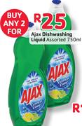 Ajax Dishwashing Liquid Assorted-2x750ML