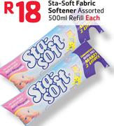 Sta-Soft Fabric Softener Assorted Refill-500ML Each